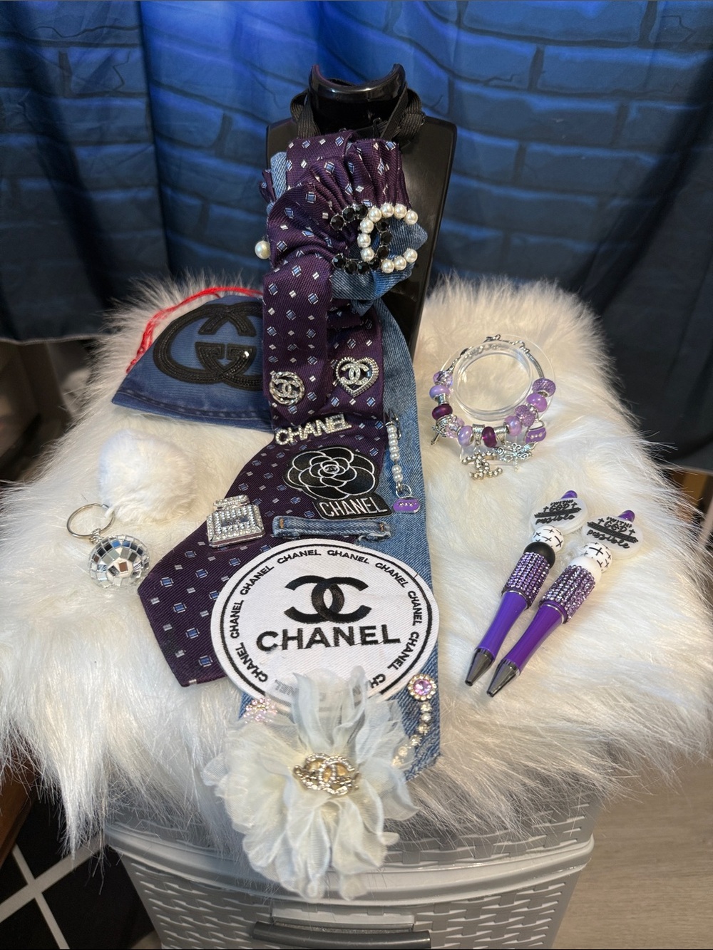 Chanel Purple Logo Junk Tie  - CHANEL